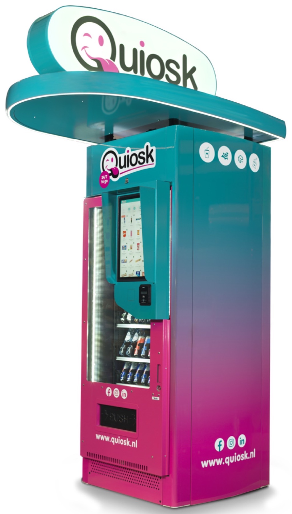 Quiosk vending machine op partnerlocatie
